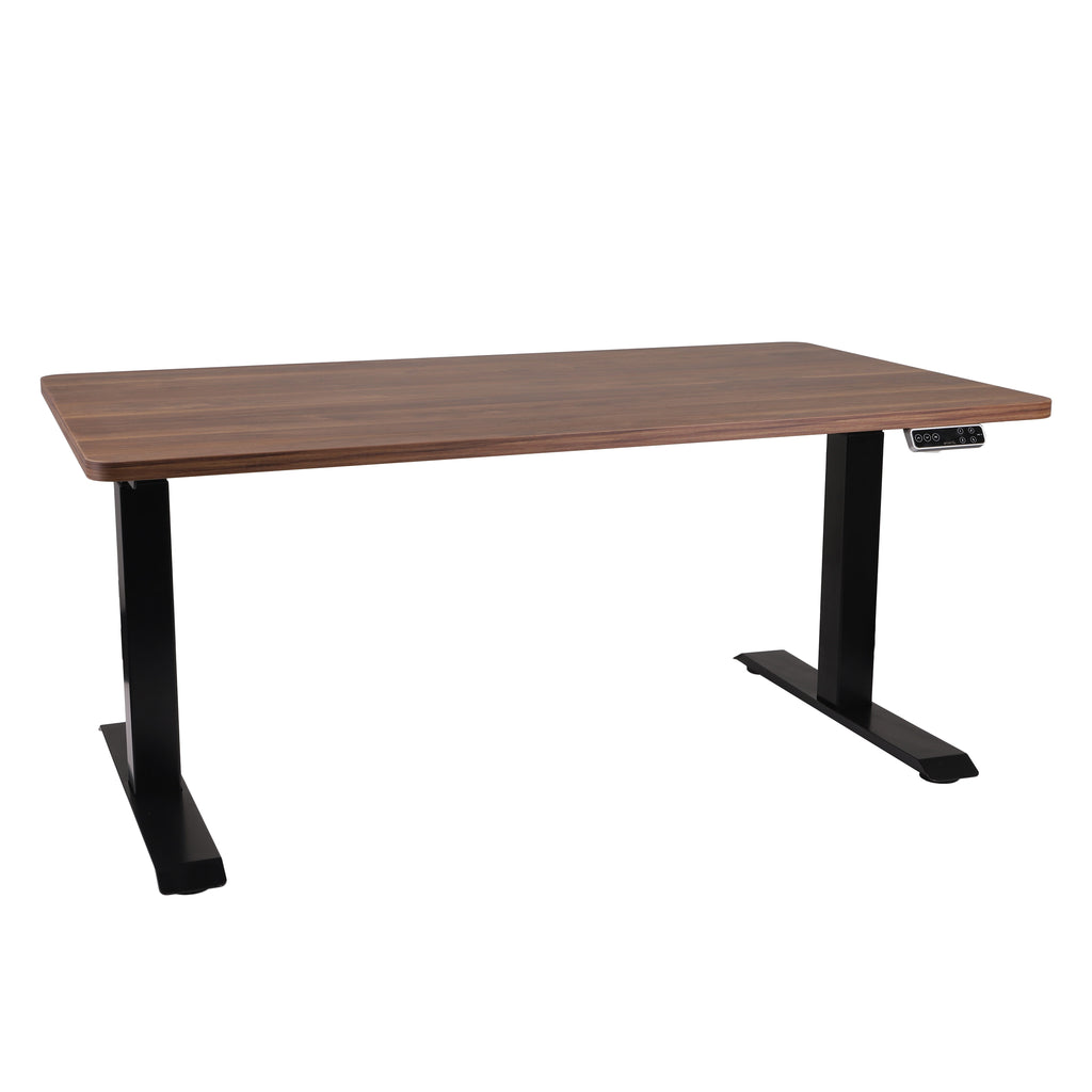 160x80 cm Höhenverstellbarer Schreibtisch ALTO 101 mit 25mm einteiliger Tischplatte, elektrisch, Schwarzes Gestell