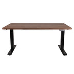 140x80 cm Höhenverstellbarer Schreibtisch mit 25mm einteiliger Tischplatte Saleve Walnut, elektrisch, Schwarzes Gestell-Brötter.de