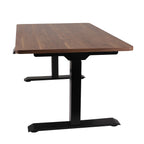 120x80 cm Höhenverstellbarer Schreibtisch mit 25mm einteiliger Tischplatte Saleve Walnut, elektrisch, Schwarzes Gestell-Brötter.de