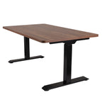 140x80 cm Höhenverstellbarer Schreibtisch mit 25mm einteiliger Tischplatte Saleve Walnut, elektrisch, Schwarzes Gestell-Brötter.de