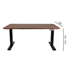120x80 cm Höhenverstellbarer Schreibtisch mit 25mm einteiliger Tischplatte Saleve Walnut, elektrisch, Schwarzes Gestell-Brötter.de