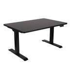 160x80 cm Höhenverstellbarer Schreibtisch mit 25mm einteiliger Tischplatte Black, elektrisch, Schwarzes Gestell-Brötter.de