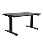 140x80 cm Höhenverstellbarer Schreibtisch mit 25mm einteiliger Tischplatte Black, elektrisch, Schwarzes Gestell-Brötter.de