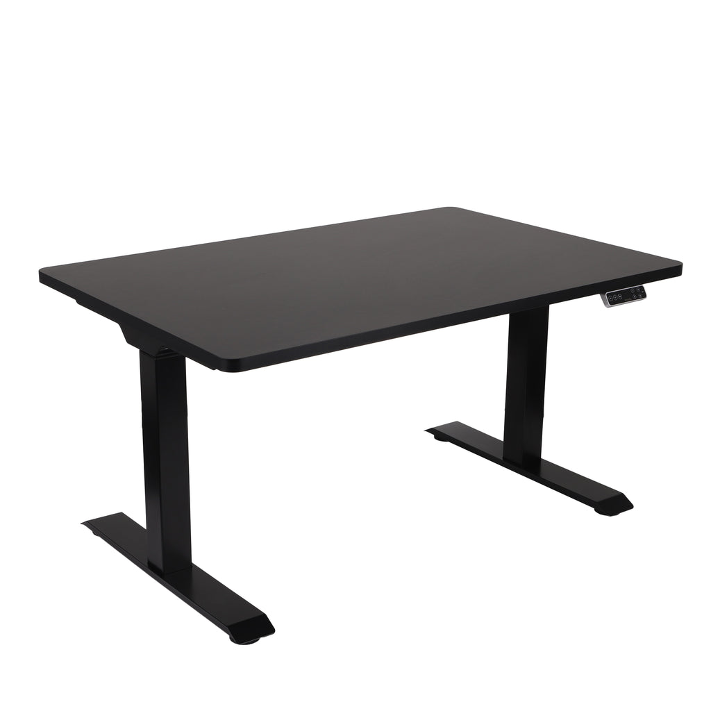 160x80 cm Höhenverstellbarer Schreibtisch ALTO 101 mit 25mm einteiliger Tischplatte, elektrisch, Schwarzes Gestell