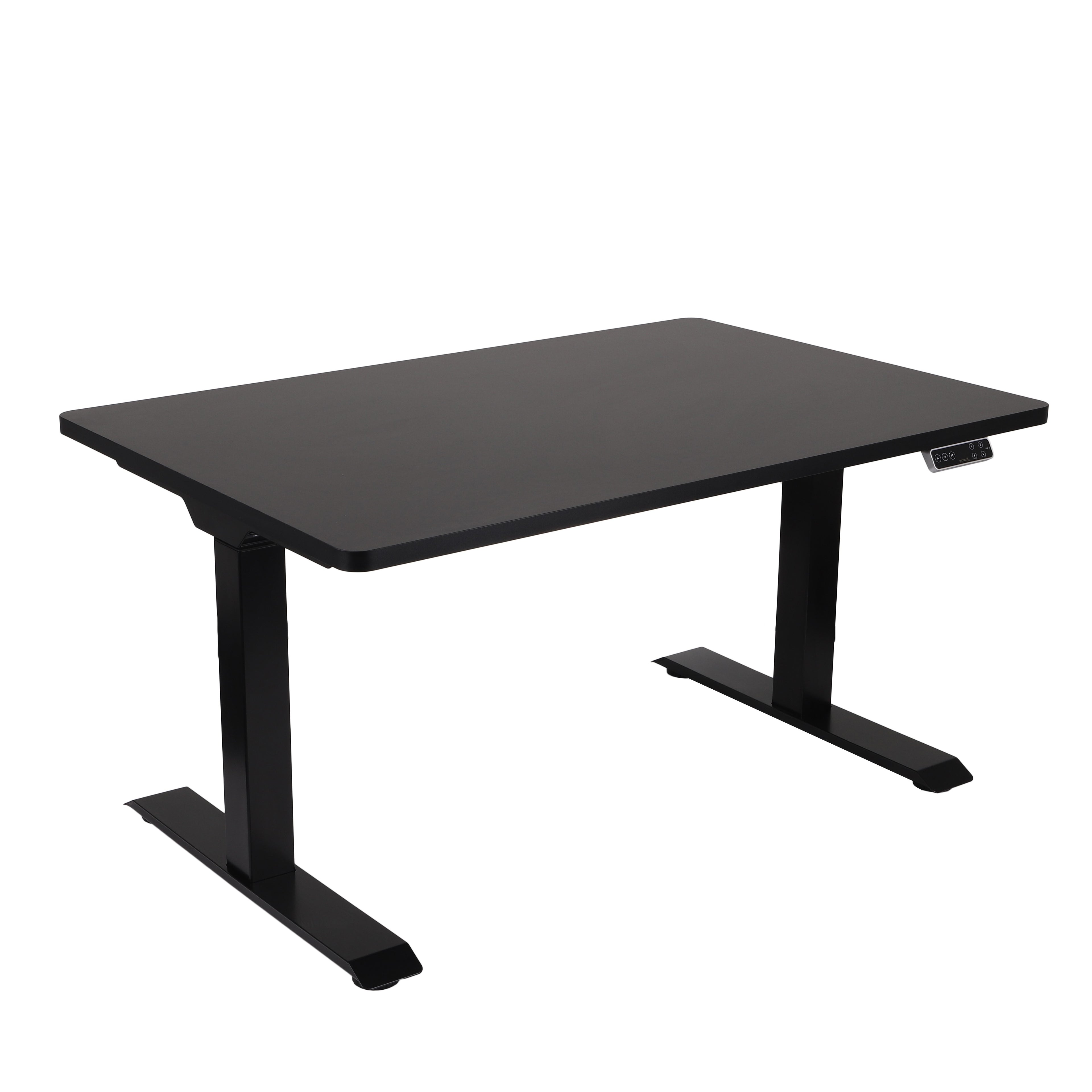 160x80 cm Höhenverstellbarer Schreibtisch ALTO 101 mit 25mm einteiliger Tischplatte, elektrisch, Schwarzes Gestell