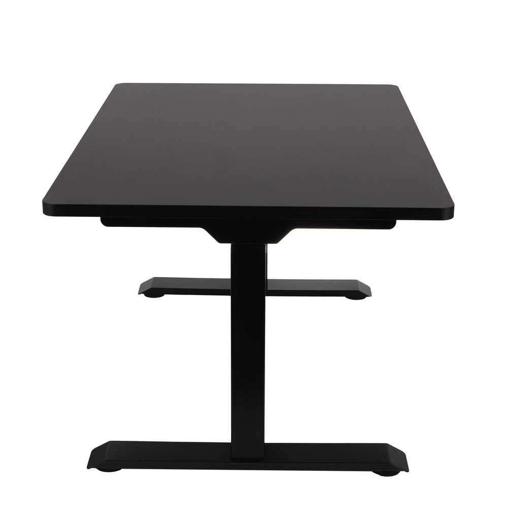 160x80 cm Höhenverstellbarer Schreibtisch ALTO 101 mit 25mm einteiliger Tischplatte, elektrisch, Schwarzes Gestell