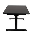 160x80 cm Höhenverstellbarer Schreibtisch mit 25mm einteiliger Tischplatte Black, elektrisch, Schwarzes Gestell-Brötter.de