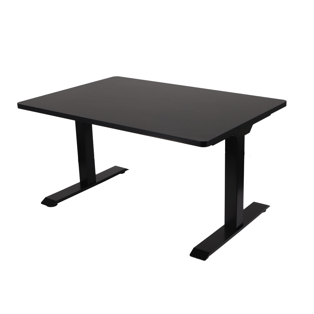 160x80 cm Höhenverstellbarer Schreibtisch ALTO 101 mit 25mm einteiliger Tischplatte, elektrisch, Schwarzes Gestell