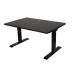 120x80 cm Höhenverstellbarer Schreibtisch mit 25mm einteiliger Tischplatte Black, elektrisch, Schwarzes Gestell-Brötter.de
