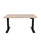 160x80 cm Höhenverstellbarer Schreibtisch ALTO 101 mit 25mm einteiliger Tischplatte, elektrisch, Schwarzes Gestell