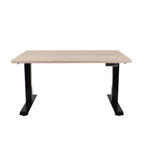 160x80 cm Höhenverstellbarer Schreibtisch mit 25mm einteiliger Tischplatte Sonoma Oak, elektrisch, Schwarzes Gestell-Brötter.de