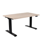 160x80 cm Höhenverstellbarer Schreibtisch ALTO 101 mit 25mm einteiliger Tischplatte, elektrisch, Schwarzes Gestell