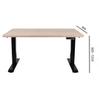 160x80 cm Höhenverstellbarer Schreibtisch ALTO 101 mit 25mm einteiliger Tischplatte, elektrisch, Schwarzes Gestell