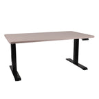 160x80 cm Höhenverstellbarer Schreibtisch ALTO 101 mit 25mm einteiliger Tischplatte, elektrisch, Schwarzes Gestell