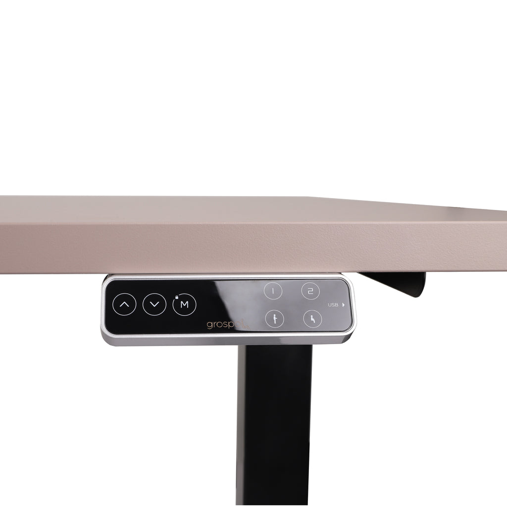 160x80 cm Höhenverstellbarer Schreibtisch ALTO 101 mit 25mm einteiliger Tischplatte, elektrisch, Schwarzes Gestell
