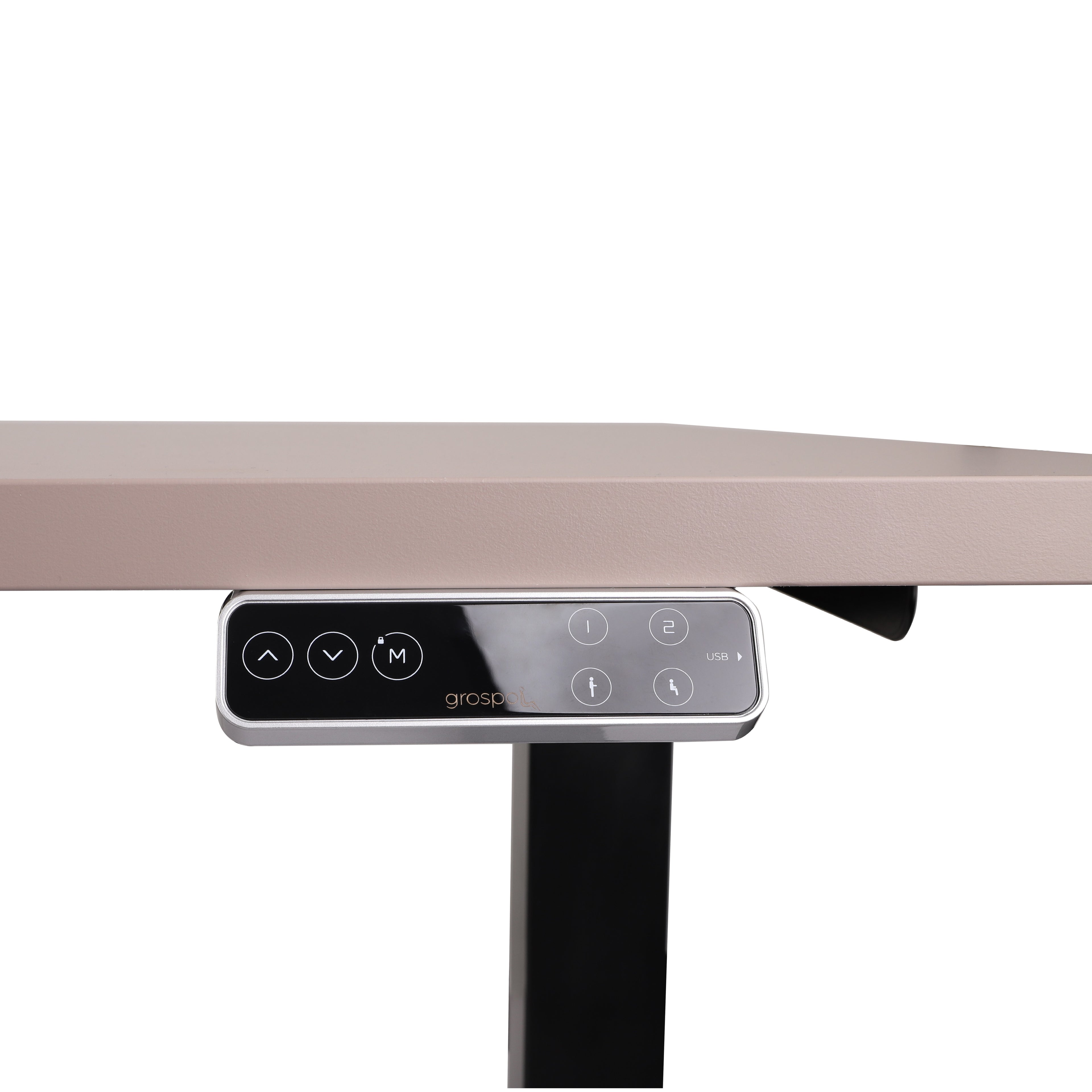 160x80 cm Höhenverstellbarer Schreibtisch ALTO 101 mit 25mm einteiliger Tischplatte, elektrisch, Schwarzes Gestell