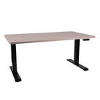 120x80 cm Höhenverstellbarer Schreibtisch mit 25mm einteiliger Tischplatte Toffee, elektrisch, Schwarzes Gestell-Brötter.de