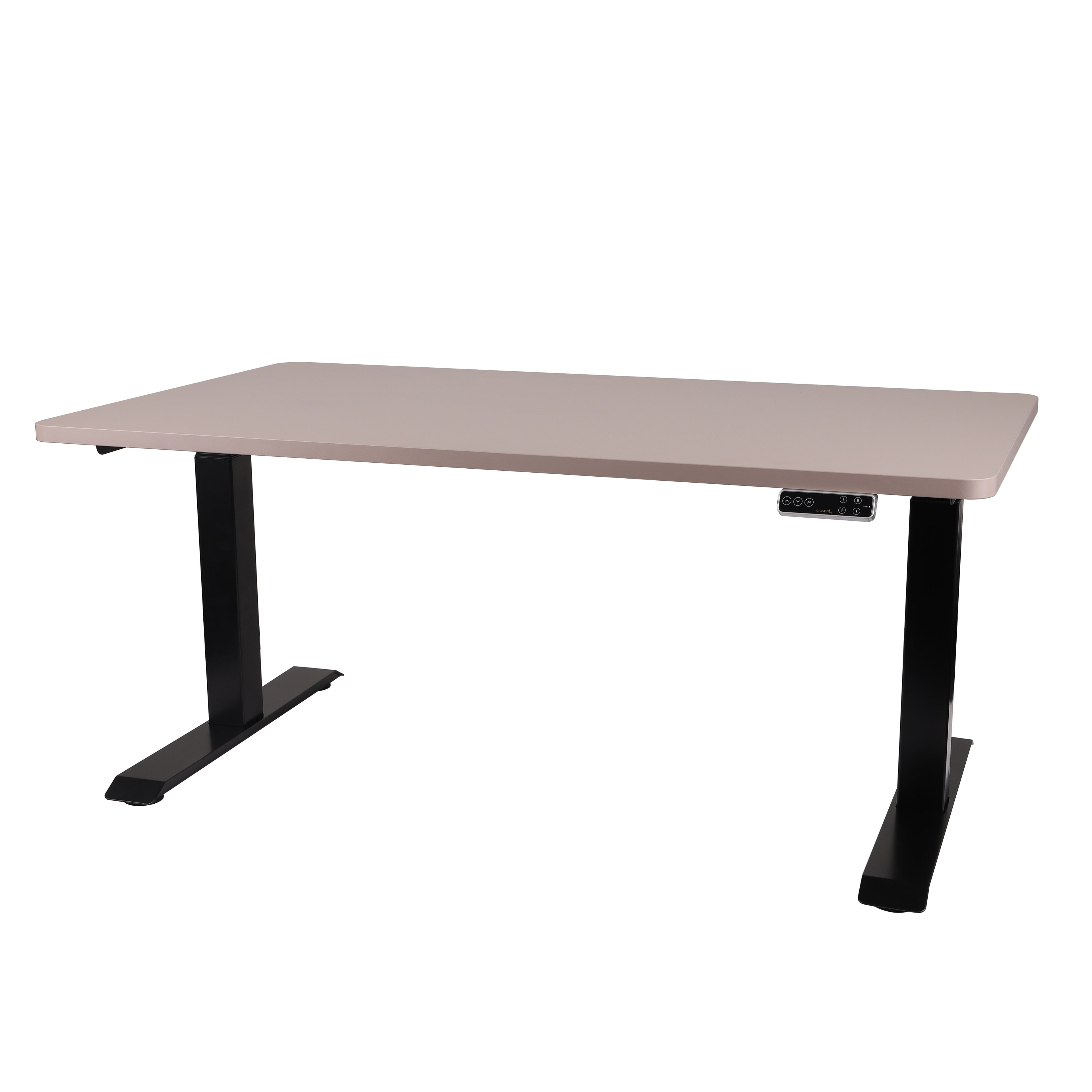 160x80 cm Höhenverstellbarer Schreibtisch ALTO 101 mit 25mm einteiliger Tischplatte, elektrisch, Schwarzes Gestell