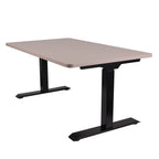 120x80 cm Höhenverstellbarer Schreibtisch mit 25mm einteiliger Tischplatte Toffee, elektrisch, Schwarzes Gestell-Brötter.de