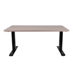 160x80 cm Höhenverstellbarer Schreibtisch mit 25mm einteiliger Tischplatte Toffee, elektrisch, Schwarzes Gestell-Brötter.de