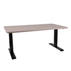 120x80 cm Höhenverstellbarer Schreibtisch mit 25mm einteiliger Tischplatte Toffee, elektrisch, Schwarzes Gestell-Brötter.de