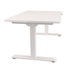 120x80 cm Höhenverstellbarer Schreibtisch mit 25mm einteiliger Tischplatte Platinum White, elektrisch, Weißes Gestell-Brötter.de