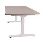 120x80 cm Höhenverstellbarer Schreibtisch mit 25mm einteiliger Tischplatte Toffee, elektrisch, Weißes Gestell-Brötter.de