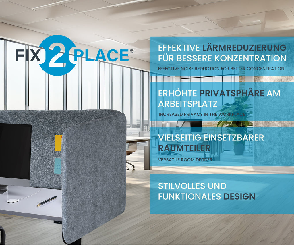 80x65cm Akustik Trennwand Cadet Gray, Sichtschutz, Schallschutz und Privatsphäre