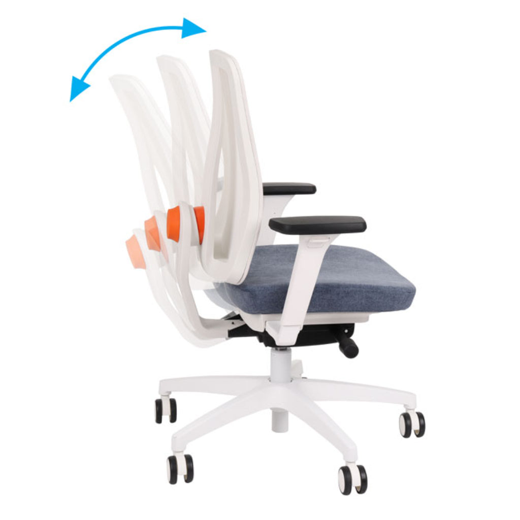 ErgoJunior Ergonomischer Kinderdrehstuhl mit Netz-Rückenlehne, von 10 bis 16 Jahren, Weisses Gestell - Brötter.de