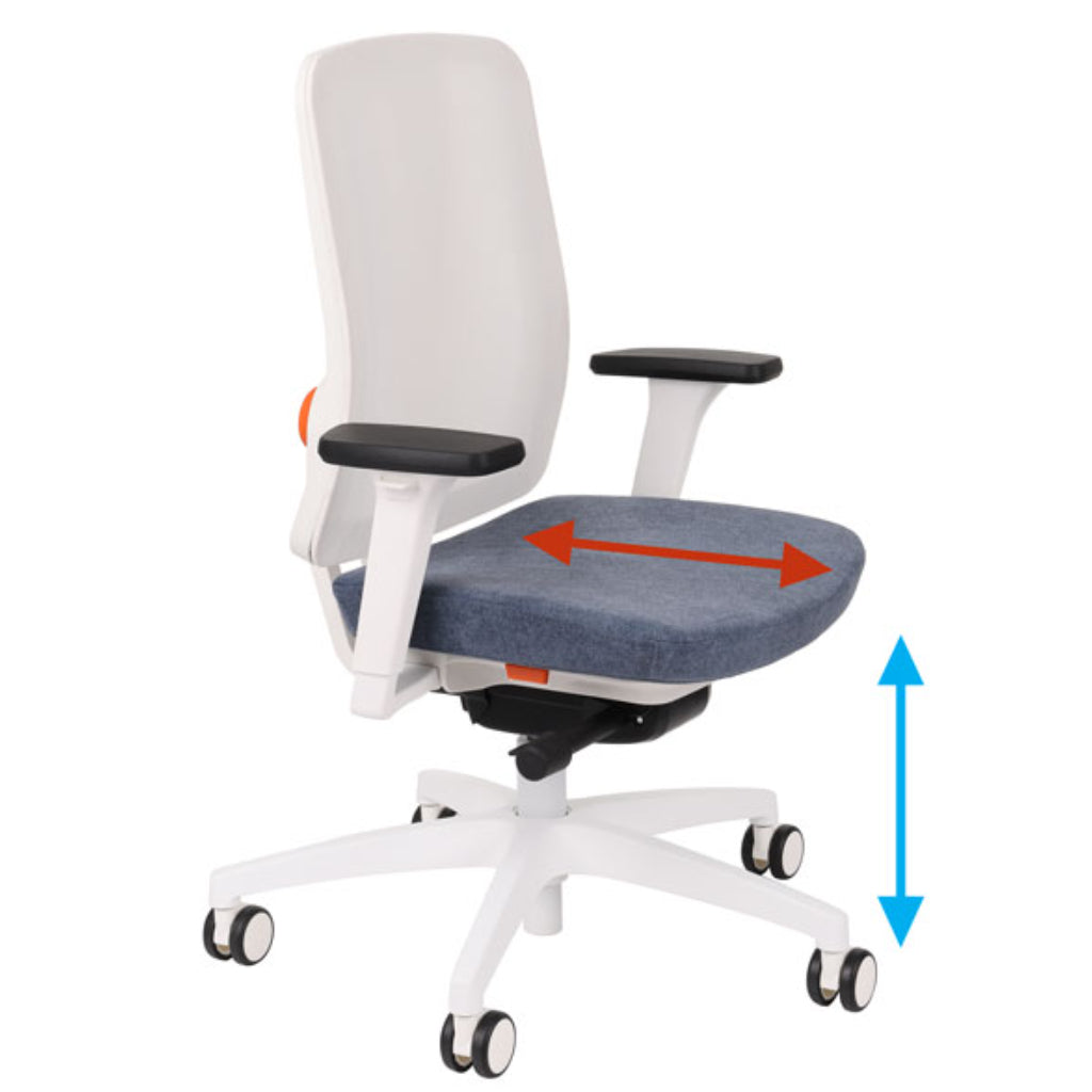 ErgoJunior Ergonomischer Kinderdrehstuhl mit Netz-Rückenlehne, von 10 bis 16 Jahren, Weisses Gestell - Brötter.de