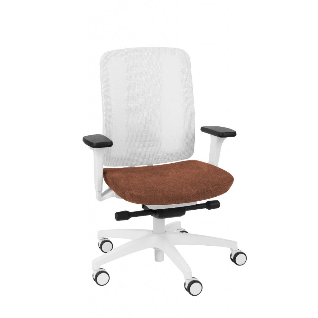 ErgoJunior Ergonomischer Kinderdrehstuhl mit Netz-Rückenlehne, von 10 bis 16 Jahren, Weisses Gestell