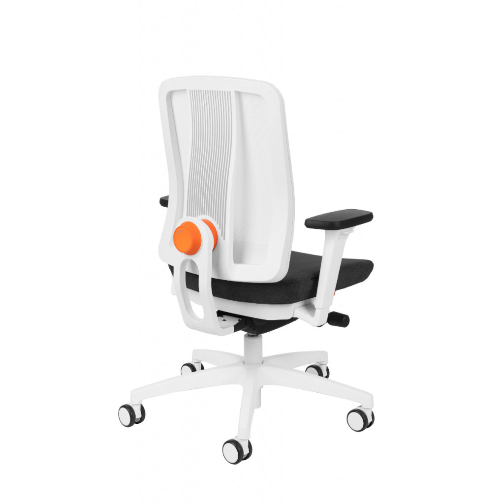 ErgoJunior Ergonomischer Kinderdrehstuhl mit Netz-Rückenlehne, von 10 bis 16 Jahren, Weisses Gestell