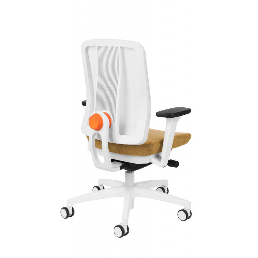 ErgoJunior Ergonomischer Kinderdrehstuhl mit Netz-Rückenlehne, von 10 bis 16 Jahren, Weisses Gestell