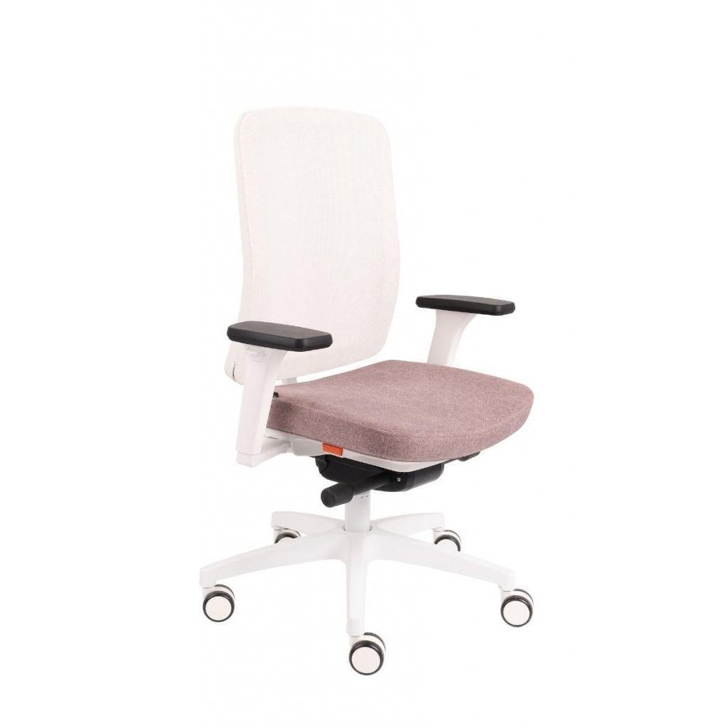 ErgoJunior Ergonomischer Kinderdrehstuhl mit Netz-Rückenlehne, von 10 bis 16 Jahren, Weisses Gestell