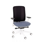 ErgoJunior Ergonomischer Kinderdrehstuhl mit Netz-Rückenlehne, von 10 bis 16 Jahren, Weisses Gestell