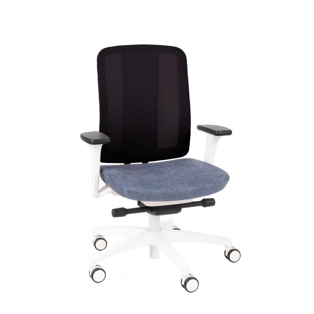 ErgoJunior Ergonomischer Kinderdrehstuhl mit Netz-Rückenlehne, von 10 bis 16 Jahren, Weisses Gestell