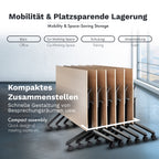 Klappbarer Bürotisch mit 360° Feststell-Rollen | 180 x 90 cm Sonoma-Eiche | Schwarzes Gestell | 1 Stk.-Brötter.de