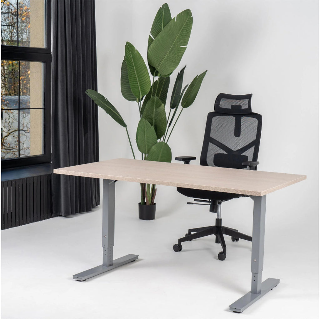 180x80 cm manuell Einstellbarer Schreibtisch FORZA Line, Graues Gestell