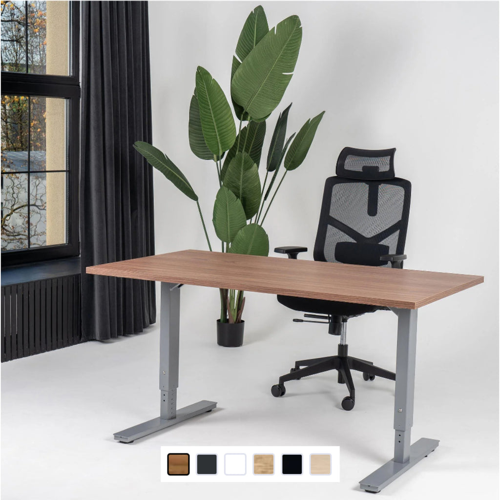 180x80 cm manuell Einstellbarer Schreibtisch FORZA Line, Graues Gestell