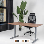 180x80 cm manuell Einstellbarer Schreibtisch FORZA Line, Graues Gestell
