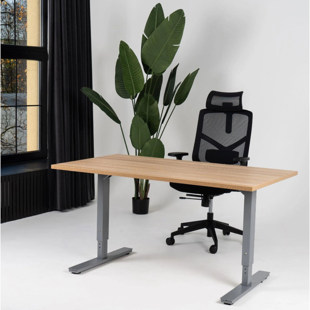 180x80 cm manuell Einstellbarer Schreibtisch FORZA Line, Graues Gestell
