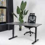 180x80 cm manuell Einstellbarer Schreibtisch FORZA Line, Schwarzes Gestell