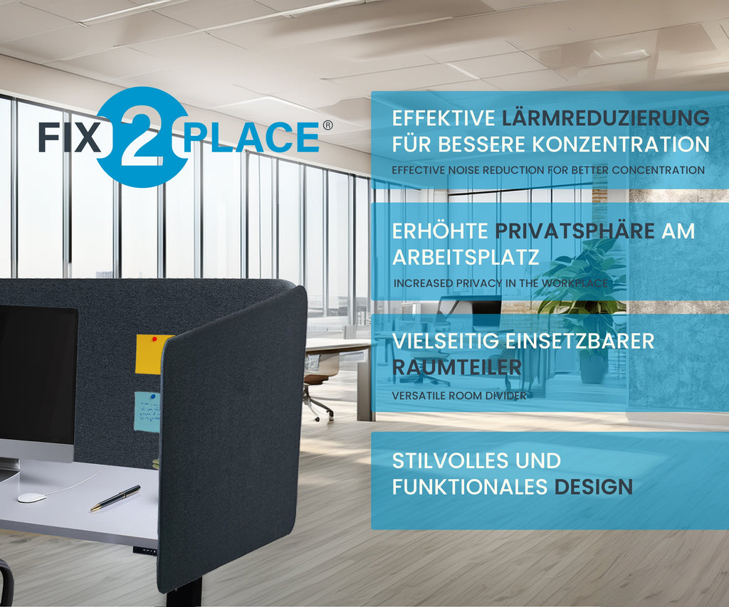 80x65cm Akustik Trennwand Gray Blue, Sichtschutz, Schallschutz und Privatsphäre