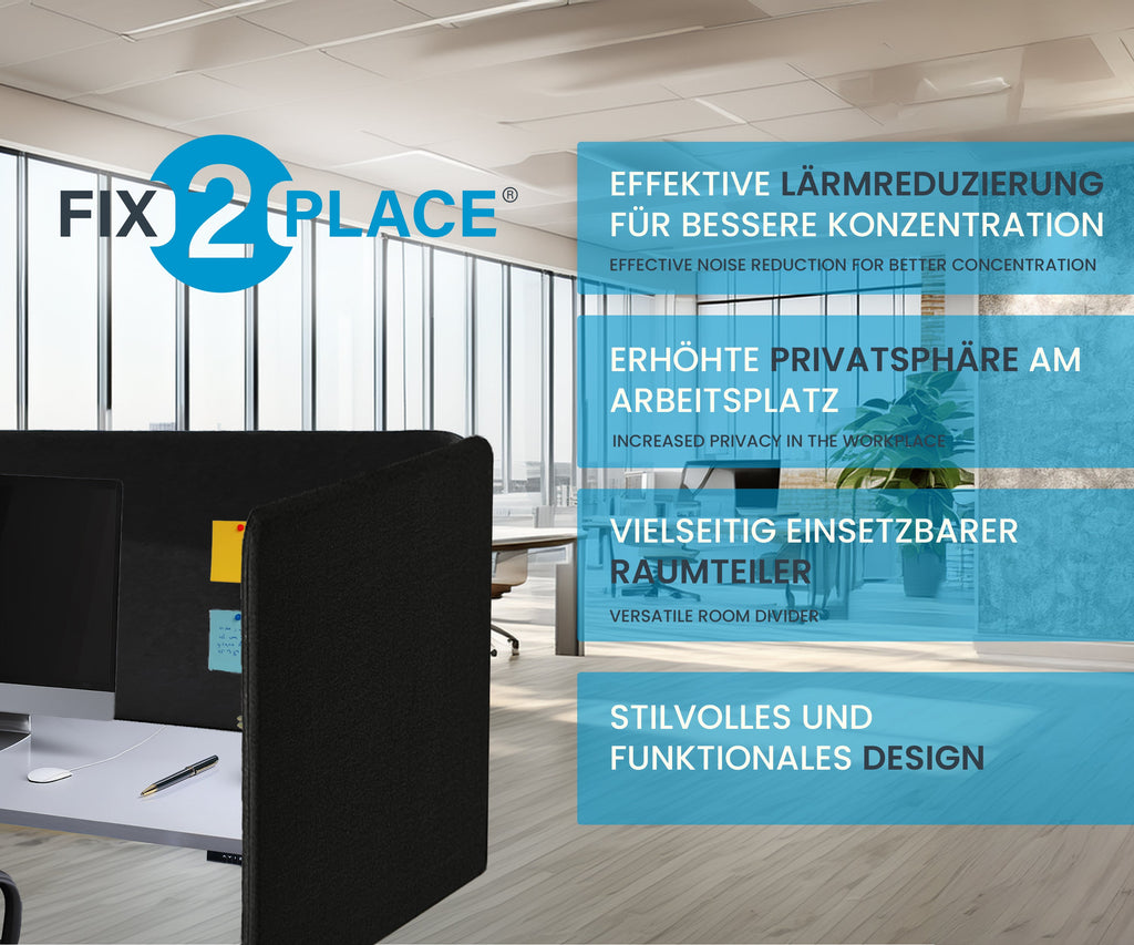 80x65cm Akustik Trennwand Graphite Black, Sichtschutz, Schallschutz und Privatsphäre
