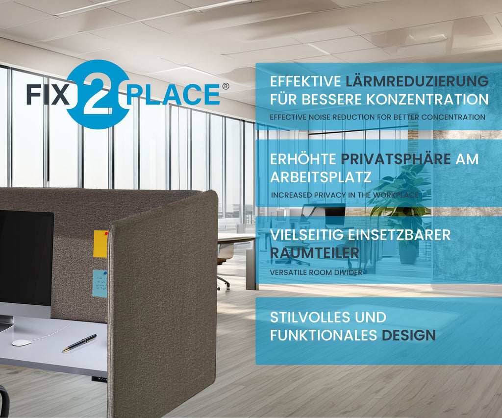 80x65cm Akustik Trennwand Granite Gray, Sichtschutz, Schallschutz und Privatsphäre