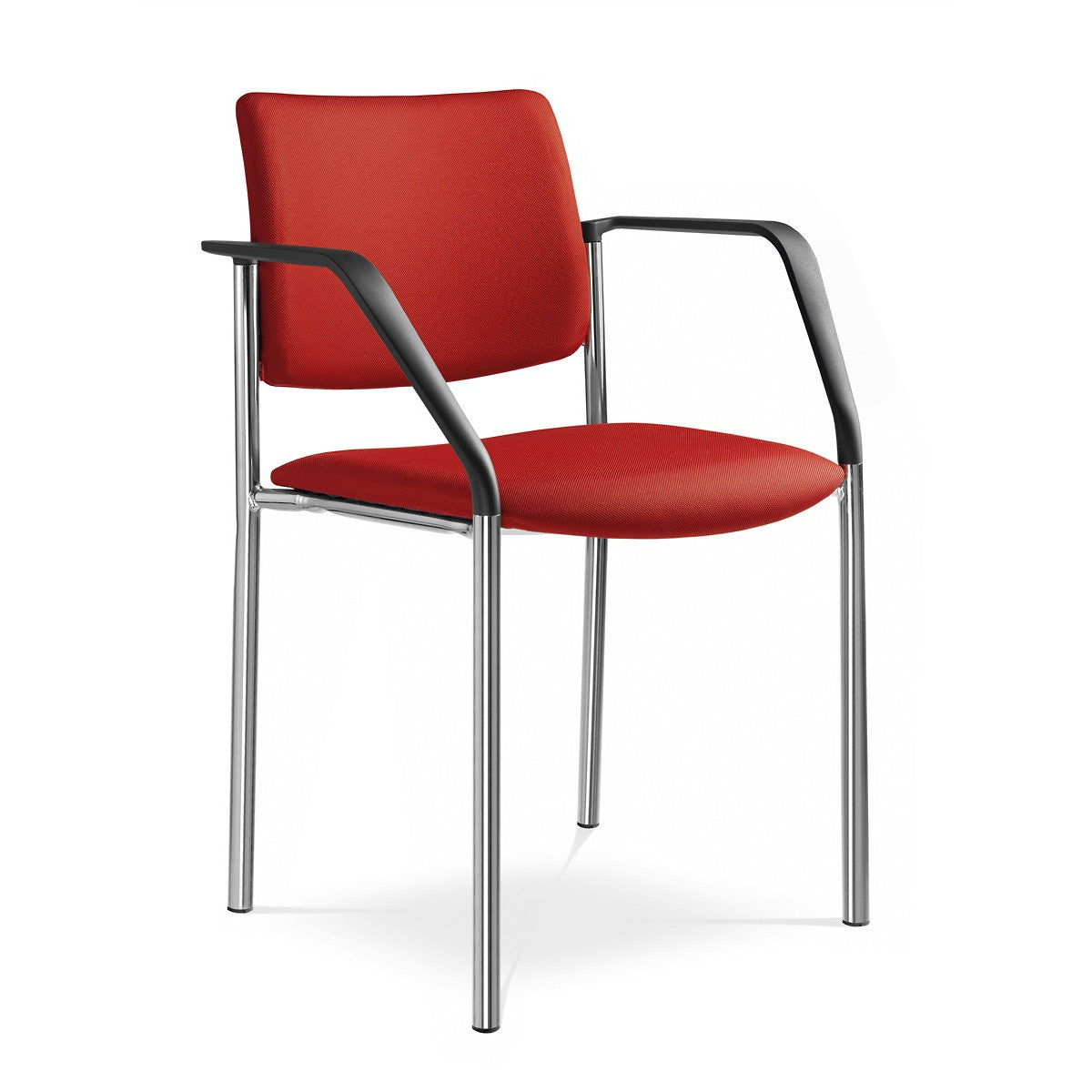 Konferenzstuhl CONFERENCE 155 | Stabil und Langlebig | Stahluntergestell | Schichtholz gepolstert | stapelbar | 4er Set-Brötter.de