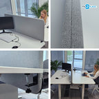 160x65cm Akustik Trennwand Light Gray, Sichtschutz, Schallschutz und Privatsphäre