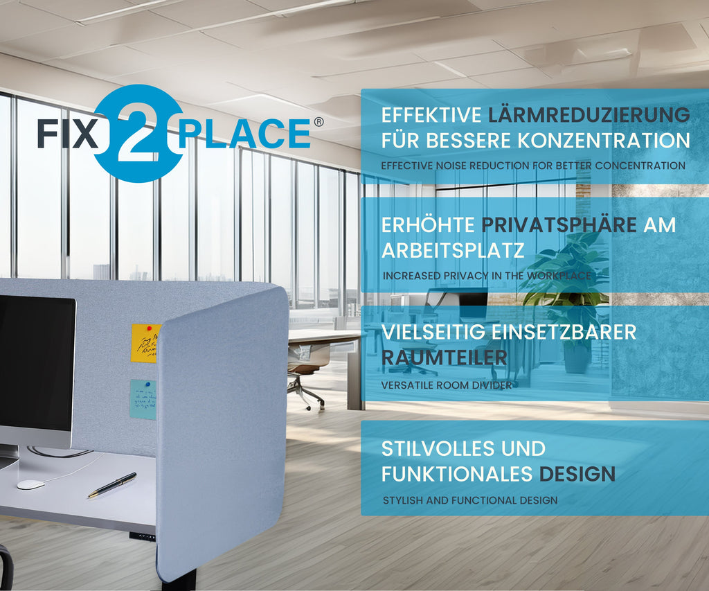 80x65cm Akustik Trennwand Light Gray, Sichtschutz, Schallschutz und Privatsphäre