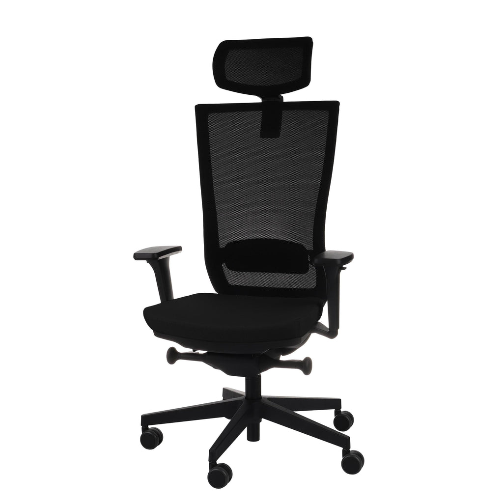 Marti HD Note Black Bürostuhl Ergonomisch mit Netzbespannung, Schwarzes Gestell-Brötter.de