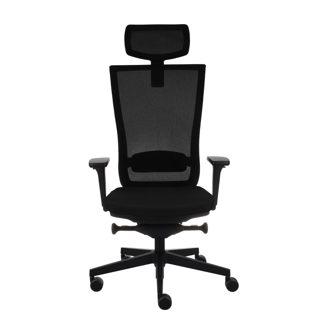 Marti HD Note Black Bürostuhl Ergonomisch mit Netzbespannung, Schwarzes Gestell-Brötter.de